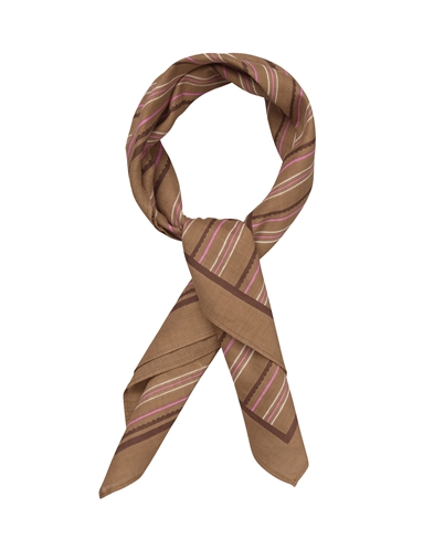 Beck Söndergaard - Scallopia Striped Cotta Tørklæde - Wood Trush Brown